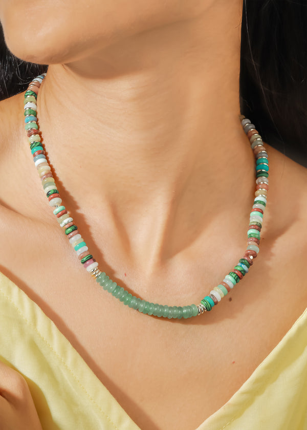 Abundance & Protection – Aventurine Meets Onyx Beaded Necklace
